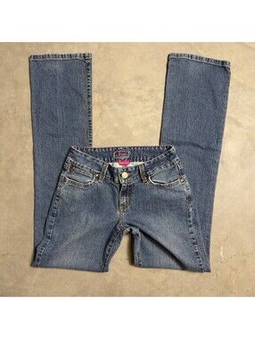 Wrangler Premium Patch Bootcut Jeans Womens 5/6 x 34 Blue